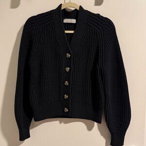 Everlane Navy Chunky Knit Button Cardigan Size Small